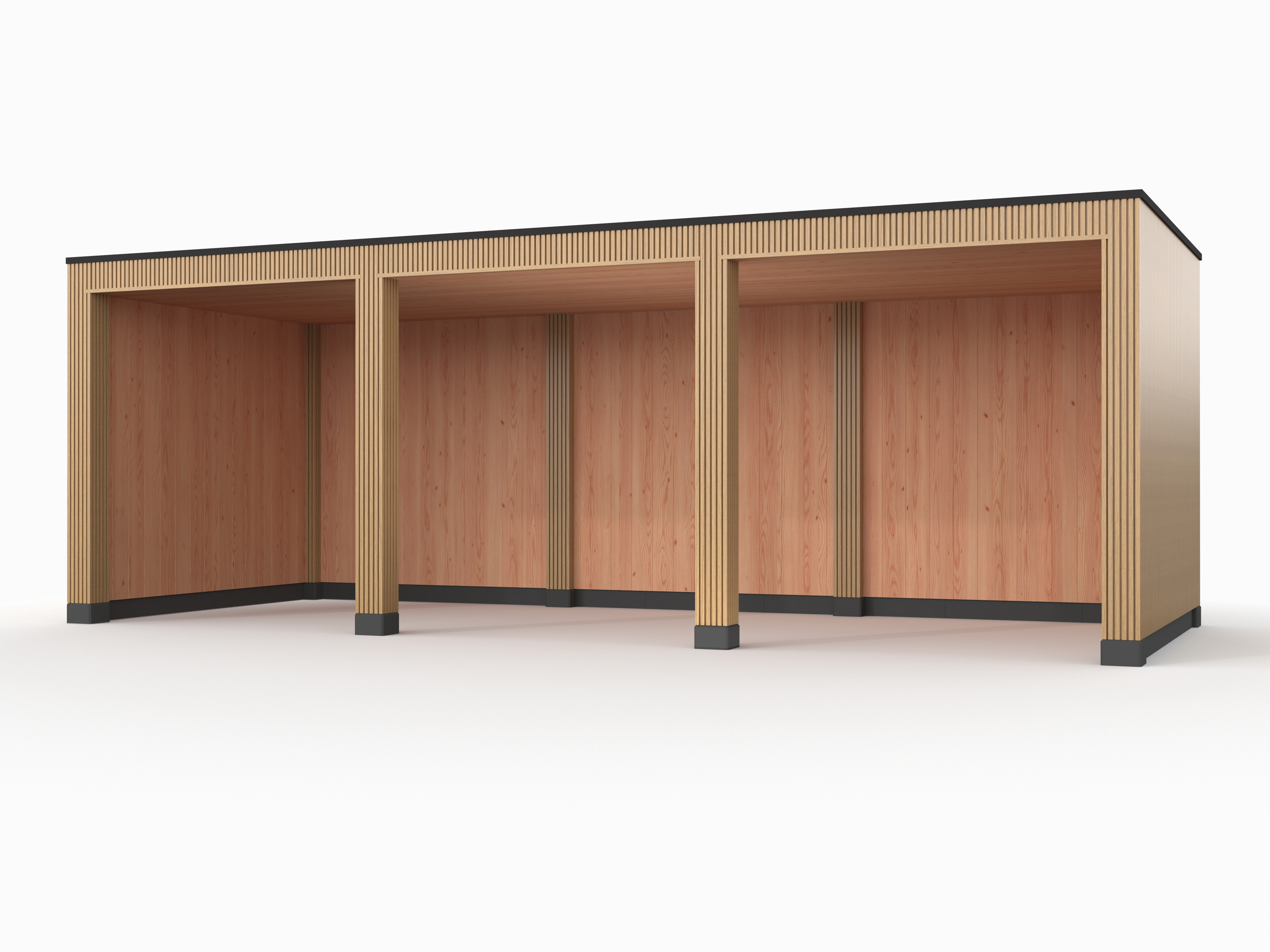 Douglas overkapping, 750 x 300, met achterwand en twee zijwanden, Westwood Rhombus Red Cedar - Afbeelding 1